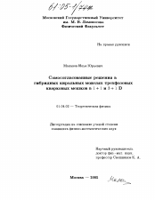 Диссертация по физике на тему «Самосогласованные решения в гибридных киральных моделях трехфазовых кварковых мешков в 1 + 1 и 3 + 1 D»