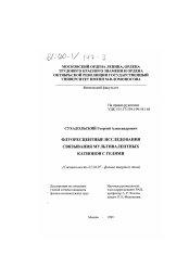 Диссертация по физике на тему «Флуоресцентные исследования связывания мультивалентных катионов с гелями»