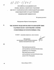 Диссертация по механике на тему «Численное моделирование взаимодействия ударных волн с плотными слоями гомогенных и гетерогенных сред»