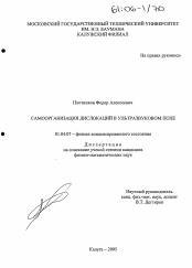 Диссертация по физике на тему «Самоорганизация дислокаций в ультразвуковом поле»