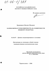 Диссертация по физике на тему «Капиллярная турбулентность на поверхности жидкого водорода»