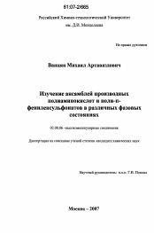 Диссертация по химии на тему «Изучение ансамблей производных полиаминокислот и поли-п-фениленсульфонатов в различных фазовых состояниях»