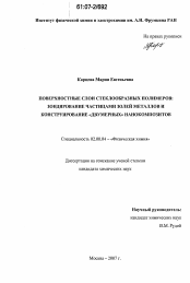 Диссертация по химии на тему «Поверхностные слои стеклообразных полимеров»