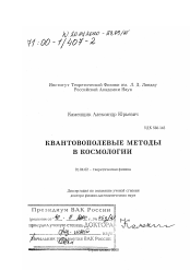 Диссертация по физике на тему «Квантовополевые методы в космологии»