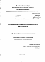 Диссертация по физике на тему «Управление процессами воспламенения и детонации в газовых средах»