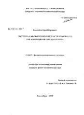 Диссертация по физике на тему «Структура и морфология поверхности кремния(III) при адсорбции кислорода и золота»