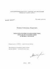 Диссертация по физике на тему «Многокварковые взаимодействия, методы их бозонизации и физика мезонов»