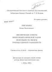 Диссертация по физике на тему «Динамические аспекты квантовомеханической задачи нескольких тел вблизи границы ядерной стабильности»