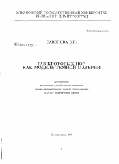 Диссертация по физике на тему «Газ кротовых нор как модель Темной Материи»