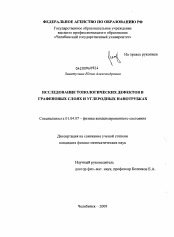 Диссертация по физике на тему «Исследование топологических дефектов в графеновых слоях и углеродных нанотрубках»