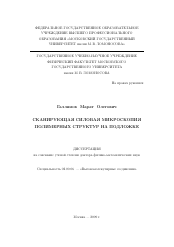 Диссертация по химии на тему «Сканирующая силовая микроскопия полимерных структур на подложке»