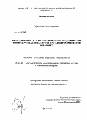 Диссертация по механике на тему «Гидродинамическое и геометрическое моделирование формообразования выступов при электрохимической обработке»