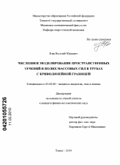 Диссертация по механике на тему «Численное моделирование пространственных течений в полях массовых сил в трубах с криволинейной границей»