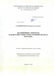 Диссертация по механике на тему «Нелинейные эффекты в поверхностных и внутренних волнах Фарадея»