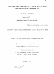 Диссертация по математике на тему «Асимптотические свойства глобальных полей»