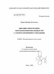 Диссертация по механике на тему «Динамика многофазных многокомпонентных жидкостей с элементами внешнего управления»