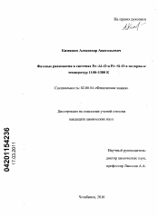 Диссертация по химии на тему «Фазовые равновесия в системах Fe-Al-O и Fe-Si-O в интервале температур 1100-1300 К»