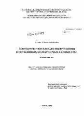 Диссертация по физике на тему «Высокочувствительная спектроскопия возбужденных молекулярных газовых сред»