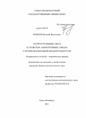 Диссертация по физике на тему «Распространение света в слоистых анизотропных средах с крупномасштабной неоднородностью»