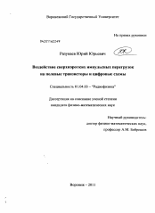 Диссертация по физике на тему «Воздействие сверхкоротких импульсных перегрузок на полевые транзисторы и цифровые схемы»