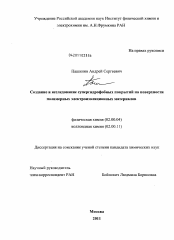 Диссертация по химии на тему «Создание и исследование супергидрофобных покрытий на поверхности полимерных электроизоляционных материалов»