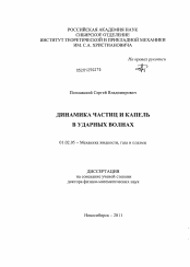 Диссертация по механике на тему «Динамика частиц и капель в ударных волнах»