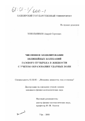 Диссертация по механике на тему «Численное моделирование нелинейных колебаний газового пузырька в жидкости с учетом образования ударных волн»