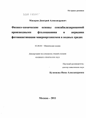 Диссертация по химии на тему «Физико-химические основы сенсибилизированной производными фталоцианина и акридина фотоинактивации микроорганизмов в водных средах»