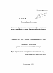 Диссертация по физике на тему «Механизмы формирования наноразмерных фаз и упрочнения низкоуглеродистой стали при термомеханической обработке»