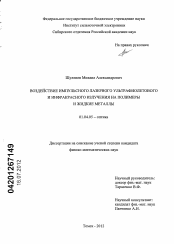 Диссертация по физике на тему «Воздействие импульсного лазерного ультрафиолетового и инфракрасного излучения на полимеры и жидкие металлы»