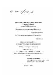 Диссертация по математике на тему «Некоторые свойства топологических произведений»