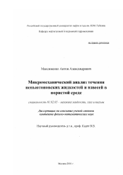 Диссертация по механике на тему «Микромеханический анализ течения неньютоновских жидкостей и взвесей в пористой среде»