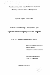 Диссертация по химии на тему «Новые катализаторы и сорбенты для термохимического преобразования энергии»