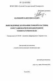 Диссертация по механике на тему «Вынужденные колебания тонкой пластины в нестационарном неоднородном температурном поле»