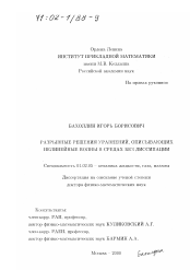 Диссертация по механике на тему «Разрывные решения уравнений, описывающих нелинейные волны в средах без диссипации»