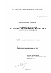 Диссертация по механике на тему «Численный эксперимент в задачах идеальной несжимаемой жидкости со свободными границами»