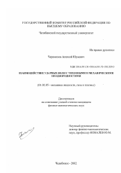 Диссертация по механике на тему «Взаимодействие ударных волн с тепловыми и механическими неоднородностями»