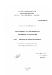 Диссертация по физике на тему «Многоканальная ионизационная камера для цифровой рентгенографии»