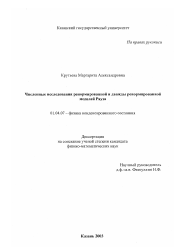 Диссертация по физике на тему «Численные исследования ренормированной и дважды ренормированной моделей Рауза»