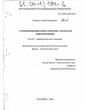 Диссертация по математике на тему «О приближении многомерных объектов одномерными»