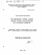 Диссертация по механике на тему «Нестационарное горение зарядов твёрдых топлив и использование его в народном хозяйстве»