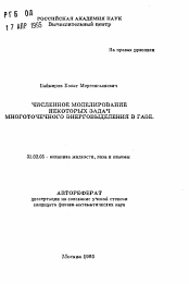 Автореферат по механике на тему «Численное моделирование некоторых задач многоточечного энерговыделения в газе»