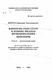 Автореферат по математике на тему «Эллиптические операторы в полных шкалах функциональных пространств»