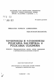 Автореферат по химии на тему «Терпеноиды и флавоноиды Pulicaria salvifolia и Pulicaria uliginosa»