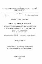 Автореферат по математике на тему «Метод граничных условий и энергозависящие взаимодействия в задаче рассеяния и аннигиляции для pN и pd систем»