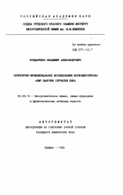 Автореферат по химии на тему «Структурно-функциональное исследование фосфодиэстразы cGMP палочек сетчатки быка»