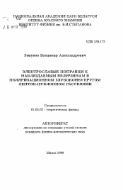 Автореферат по физике на тему «Электрослабые поправки к наблюдаемым величинам в поляризационном глубоконеупругом лептон-нуклонном рассеянии»