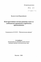 Автореферат по математике на тему «Конструктивные методы решения задач сосвободными границами в проблемах криомедицины»