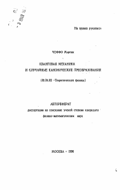 Автореферат по физике на тему «Квантовая механика и случайные канонические преобразования»