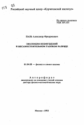 Автореферат по физике на тему «Эволюция возмущений в несамостоятельном газовом разряде»